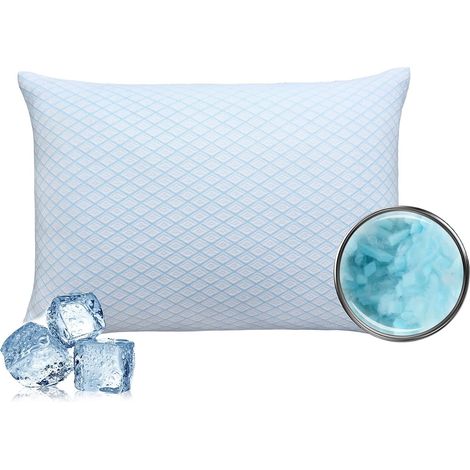 Deodar Oreiller Cervical en Mousse à Mémoire de Forme, Doux et Respirant, Soutien Tête et Cou, Blanc Motif Spirale, 50 × 70 cm, 1 Pièce (1/5)