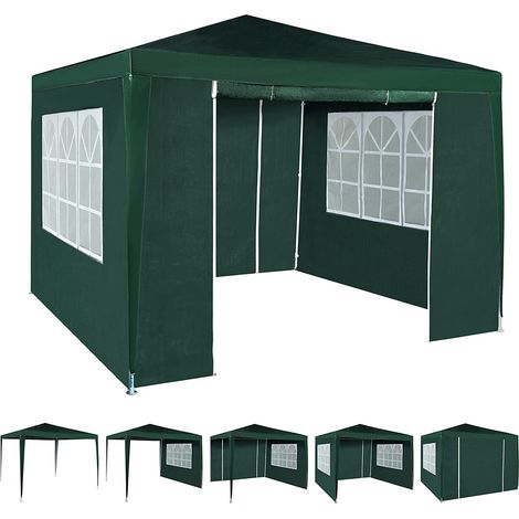 3x3m Gazebo with Side Panels Waterproof Party Event Tent Marquee Steel Frame WS GREEN (1/5)