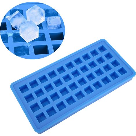 Moule à glaçons en silicone à 40 compartiments, forme carrée, pour fabriquer des glaçons, accessoires de cuisine DIY, bleu ciel