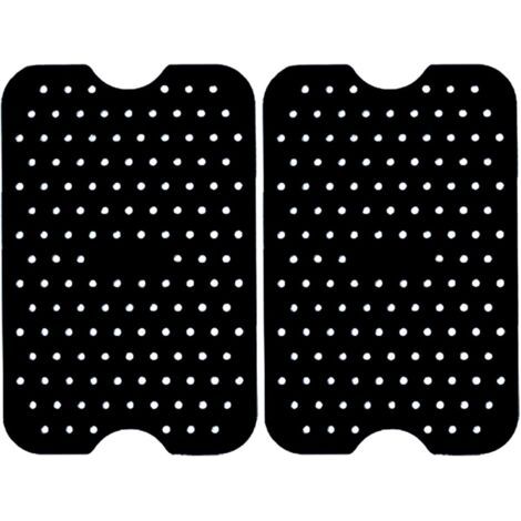 Juego de 2 protectores antisalpicaduras funcionales para accesorios de freidora de aire (negro) - Crezuo