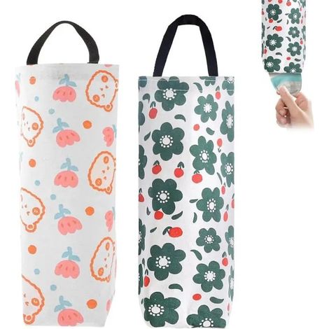 2 Pcs Range Sac Plastique, Porte-Sac Suspendu, Support Poubelle mural, pour suspendre sacs poubelle et organiser grands sacs provisi (1/5)