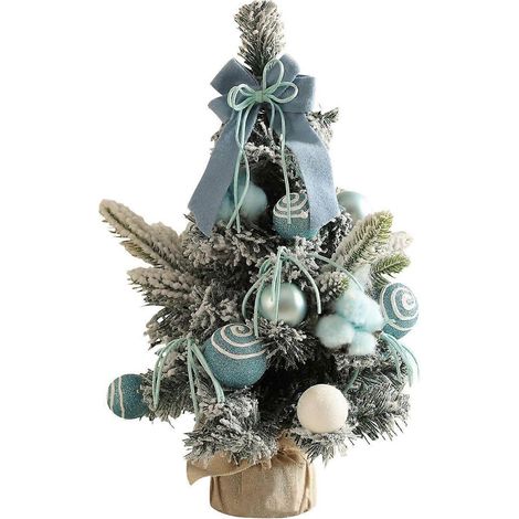 Miniatur-Weihnachtsbaumschmuck für Büro oder Zuhause (blau) (1/5)