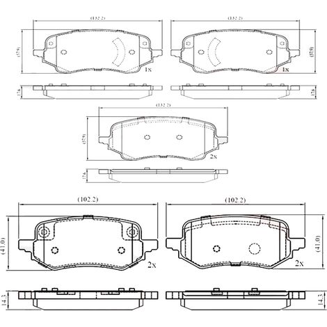 Kit Pastiglie Pattini Pasticche Anteriori e Posteriori compatibile con FORD TOURNEO CONNECT/GR TOURNEO CONNECT V408 MPV/SPACE WAGON, TRANSIT CONNECT MPV/SPACE WAGON