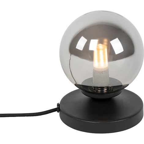 QAZQA Lampada da tavolo athens - rustico - Vetro,Acciaio - Nero - Sfera Max. 1 x Watt