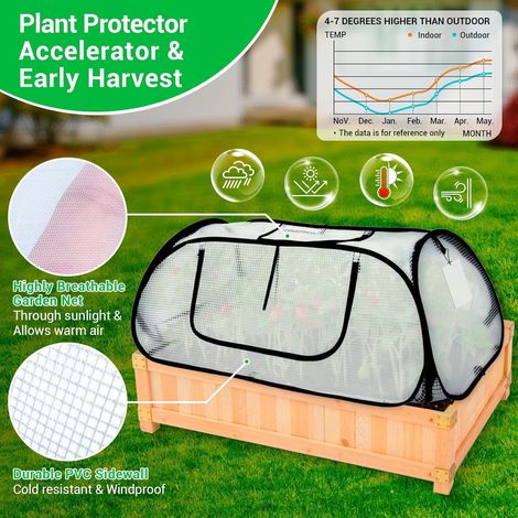 Mini serre d'hivernage pour carré potager, cloche de protection contre le gel, abri semis et fleurs, Composition : 1155545, Couleur : vert (1/5)