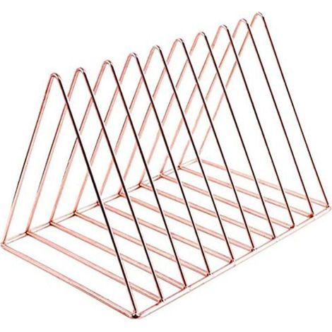 Porte-revues triangulaires, organiseurs de magazines et de documents, adaptés à la décoration de bureau et de maison, or rose.