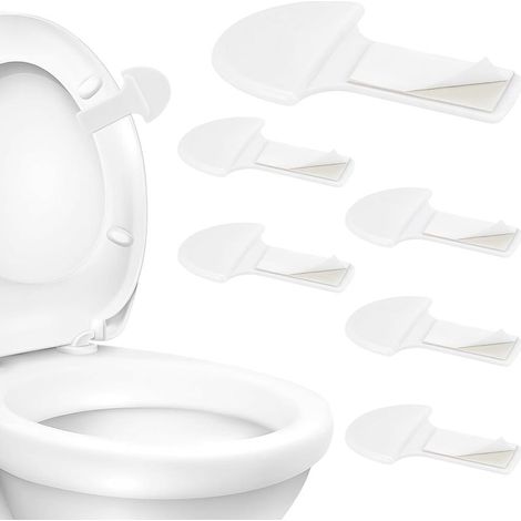 Lot de 6 languettes de levage de siège de toilette, poignée de levage de siège de toilette, clip pour la maison, le bureau, les accessoires de salle de bain, accessoires de salle de bain
