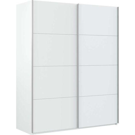 Armario ropero Cuya con dos puertas correderas acabado en blanco, 200cm(alto) 150cm(ancho) 60cm(largo) (1/5)