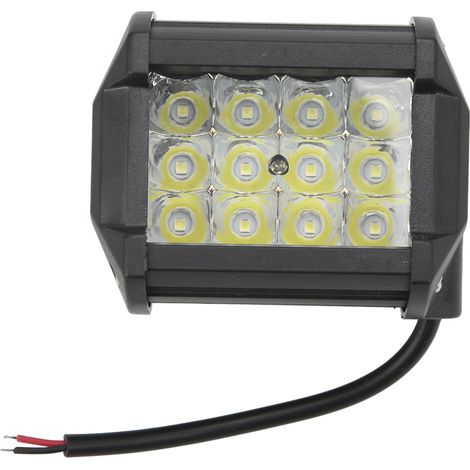 Projecteur de travail carré 36W 12 LED 4 pouces, lumière inondation 6000K, feu de route universel pour voitures (1/5)