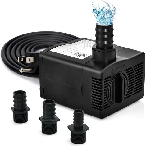 COSTWAY Mini Pompe à Eau Submersible 1450L/H 30W, Pompe Aquarium avec Levage Élevé de 2,50 m 3 Buses Différentes et Cordon d'Alimentation de 1,83 m, pour Fontaine Hydroponique Étang (1/5)