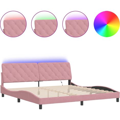 Maison Exclusive - Bettgestell mit LED ohne Matratze Rosa 200x200