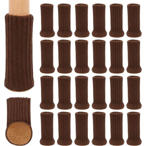 24 Stück gestrickte Stuhlbeinsocken zum Schutz der Stuhlbeine