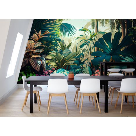 Papier Peint Tropical - Jungle Éclatante - 150 x 250 cm (1/2)