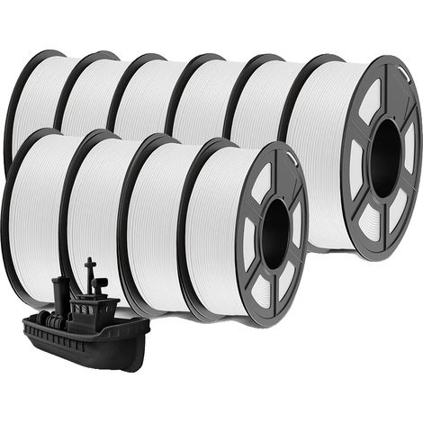 Filamento per stampante 3D, materiale ecologico, ad alta resistenza, PLAMatte Bianco 11 kg (1/2)
