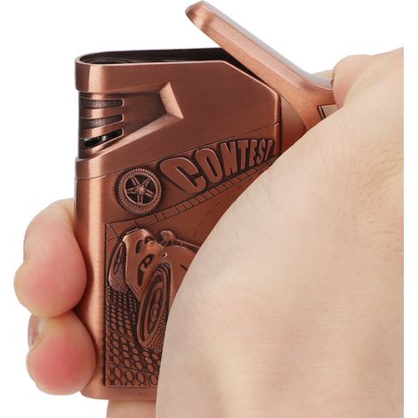 Briquet électrique coupe-vent à double arc, briquet sans flamme (couleur cuivre compétition) (1/2)