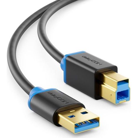 Câble USB C -KAL-Câble USB 3.0 1M A→B 5Gbps,Compatible Imprimantes,Scanners,Super Speed (1/5)