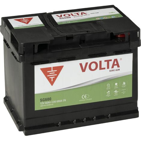 Batería de Coche Start Stop AGM 60Ah A EN Volta SG600D (1/3)