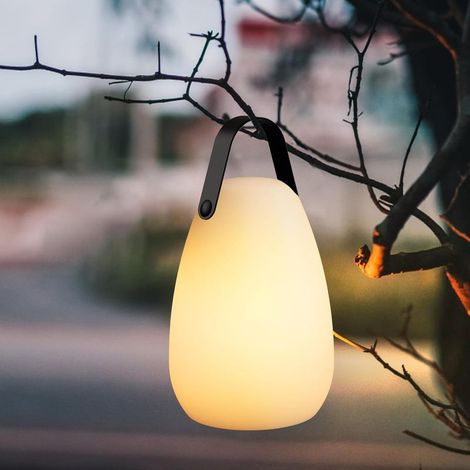 Lampe de table LED portable conique pour extérieur, lumière blanche chaude, 16 couleurs, sans fil, intensité réglable, étanche (1/5)