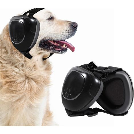 Cache-Oreilles pour Chien, Protection Auditive pour Chien,Réduction du Bruit Cache-Oreilles pour Chien,Casque antibruit pour Chien (Black, S) (1/5)