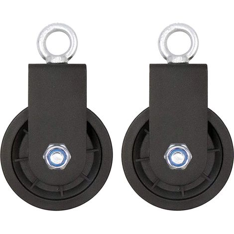 APEX Poulie pivotante simple, système de poulie de 90 mm , roulette de levage pour machine à câbles métalliques (2 pièces) (1/5)