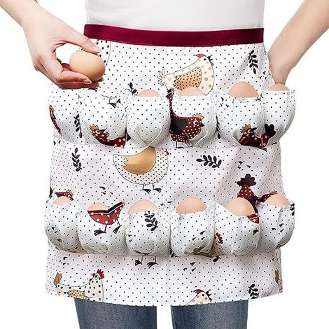 Tablier de Ramassage d'Œufs - Polyester/Coton - Lavable - Pratique - Usage Général - Avec Poche (1/5)