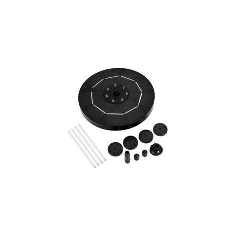 BUNTHAUS Fontaine solaire LED 3,5 W pour bain d'oiseau Pompe à eau solaire avec batterie 6 buses Fontaines d'eau flottantes pour jardin, bain d'oiseaux, étang, piscine, aquarium, 7 lumières LED (1/5)