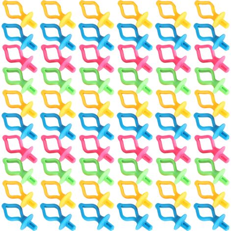 60 pinces de fixation pour bobines de fil à coudre et à broder, en silicone, anti-chute, en forme de téton (1/5)
