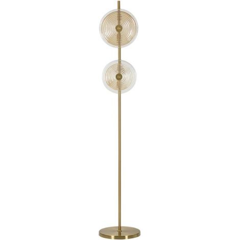 Lampada da terra in vetro e ferro a 2 luci Venice