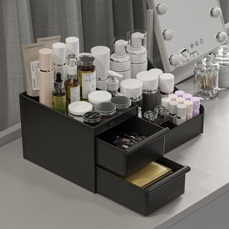 Kosmetik Organizer Schubladen Schminktisch Waschtisch Schwarz (1/5)
