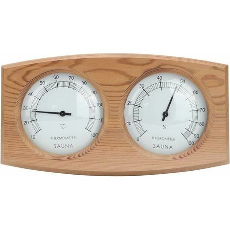 RHG Thermomètre de sauna 2 en 1 bois thermo hygromètre thermomètre hygromètre vap sauna accessoire (1/5)