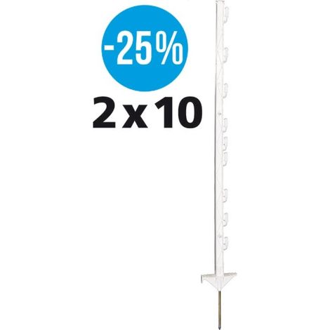 2x10pz- Picchetto Per Cavalli 1,55m GALLAGHER Colore Bianco (1/2)