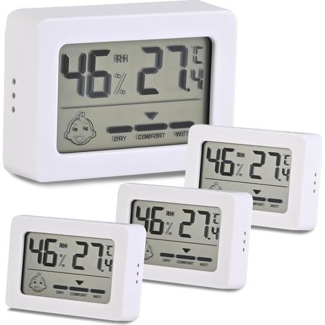4PCS Digital Thermometer Hygrometer, Precision Sensor, Comfort Display, Reptile Home (1/5)