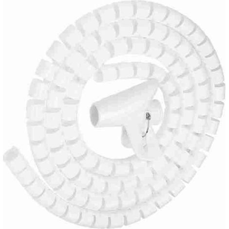 Tube d'enroulement en spirale Tube d’Organisateur de Câble en Spirale Stockage de Fil Protecteur de Blanc 1,5 m 16 mm (1/5)