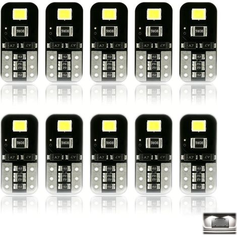 10er-Pack T10 CANBUS-fehlerfreie 12V-LED-Lampen, 6000K Weiß, hohe Helligkeit, schnelle Plug-and-Play-Installation, kompatibel mit W5W 194 501 168, Innen- und Außenbeleuchtung für Fahrzeuge (1/5)