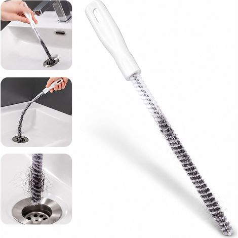 Lot de 2 Brosses de Nettoyage de Canalisation Flexibles 45 cm, Debourrage d'Evier et de Salle de Bains, Retire Cheveux et Bouchons (1/5)