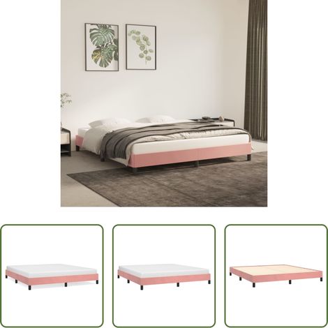 Samtbett - Bettgestell Rosa 160x200 cm Samt (1/5)