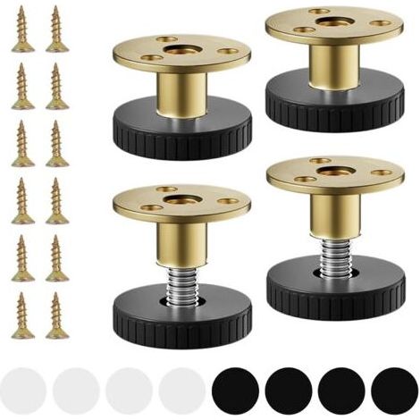 Adjustable table leg, 4-piece, adjustable furniture leg 33–40 mm, adjustable support leg, furniture leg with mounting accessories and scratch protection, furniture leg, suitable for tables (1/5)