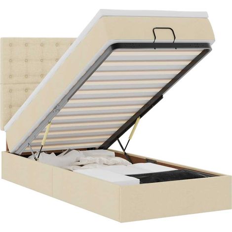 Maison Exclusive - Ottomane Bett mit Matratze & LEDs Creme 90x200