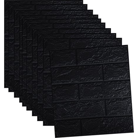 Panneaux muraux 3D autocollants 35x38cm noir lot10 (1/5)