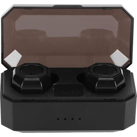Casque Bluetooth Double Oreille Écouteurs Sans Fil Compact pour Voiture Noir (1/5)