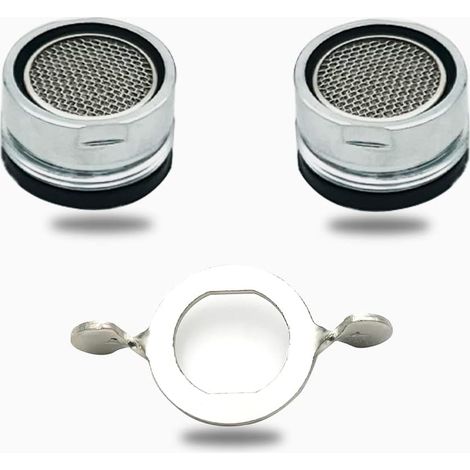 AIDUCHO 2 Pièces Mousseur Robinet, Aerateur Robinet Accessoires, Filtre De Robinet Avec Clé Mousseur Chromée, Pour Lavabo Salle De Bain Cuisine (1/5)