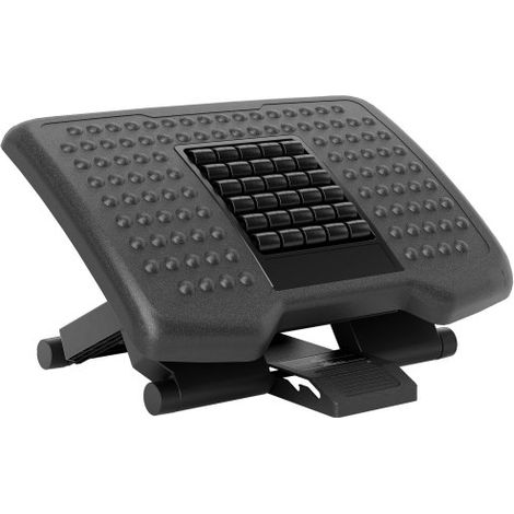 Poggiapiedi da scrivania regolabile in altezza con supporto ergonomico e design antiscivolo. Adatto per uffici domestici e uffici in generale. Colore nero. Installazione a domicilio disponibile. (1/5)