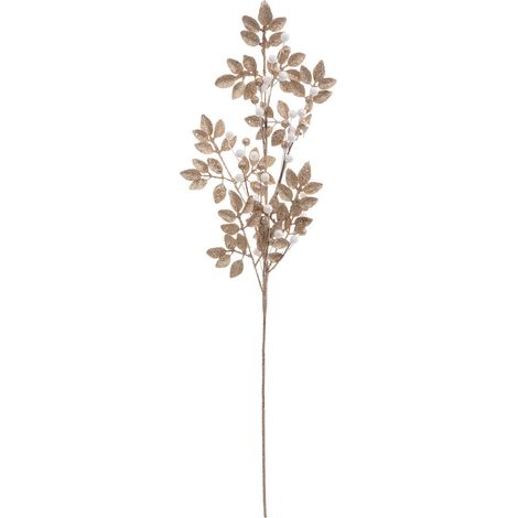 Branche décorative spéciale fêtes Champagne et Blanc H 75 cm - Feeric Christmas (1/2)