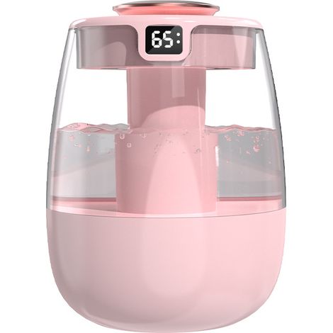 Humidificateur d'air 1,8 L pour chambre, avec affichage intelligent du taux d'humidité, ultra-silencieux (20 dB), autonomie de 20 heures, mini humidificateur pour plantes avec éclairage LED.