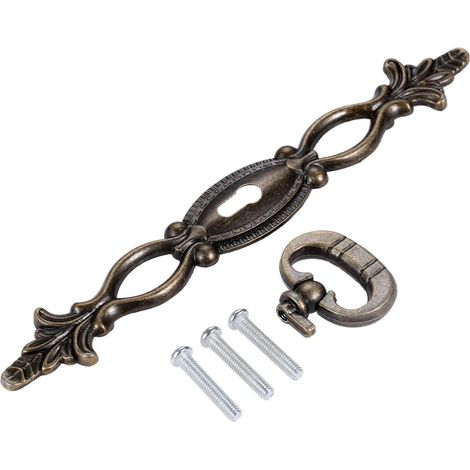 Poignées de tiroir en laiton antique, ensemble anneaux pour porte (1/5)