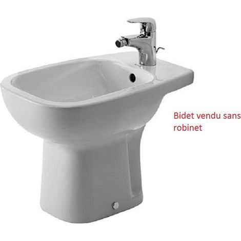 Duravit – Bidet D-CODE en céramique sanitaire – Cuve rectangulaire avec coins arrondis – Coloris blanc – Fixations incluses