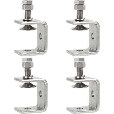 Lot de 4 colliers de serrage robustes en acier inoxydable, colliers de serrage carrés en acier, colliers de serrage en C de 0 à 25 mm, colliers de serrage fixes pour menuiserie, soudage, ébénisterie (1/5)