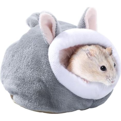 Niche pour Rongeur - 1 Unité - Velours Doux - Lit Chaud Hiver - Hamster Cochon d'Inde - 12x10x9 cm (1/5)