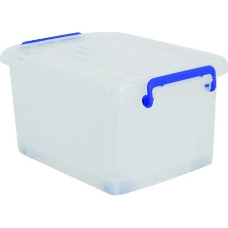 Caja de almacenaje con ruedas PP Blanco Transparente 13L MSV