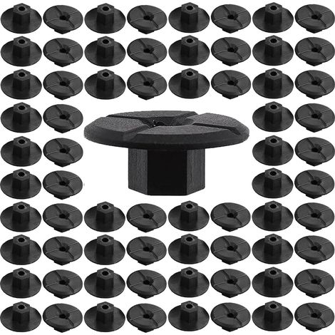 Lot de 100 écrous en plastique de 4 mm sans filetage Noir Écrous à ailettes en plastique Matériel pour revêtement de passage de roue 2019900050 51711958025 (1/5)